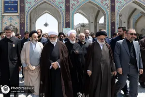 تشییع پیکر مرحوم سید جواد حجازی در حرم مطهر رضوی