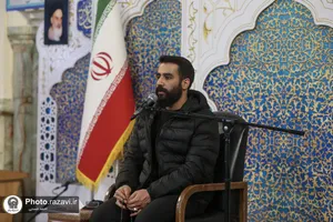 وداع با پیکر شهید سیدداوود بی&zwnj;طرف در حرم مطهر رضوی