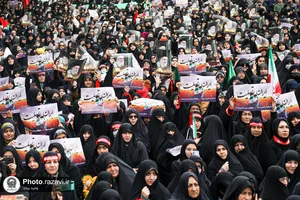 تشییع پیکر دو شهید حادثه تروریستی کرمان و شهید دفاع مقدس