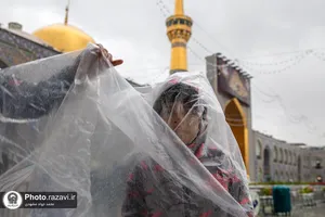 بارش باران در حرم مطهر رضوی