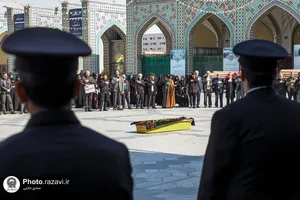 تشییع پیکر محمود فرشیدی در حرم مطهر رضوی