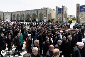 تشییع پیکر مرحوم سید جواد حجازی در حرم مطهر رضوی
