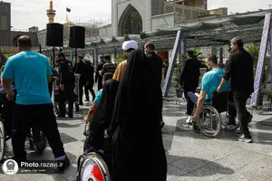 آیین بدرقه کاروان پارالمپیک در حرم مطهر رضوی