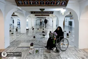 غبارروبی گلزار شهدای مدفون در حرم مطهر رضوی-1
