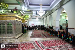 حضور خدام حرم مطهر رضوی در آیین غبارروبی امامزادگان سیدناصر و سیدیاسر