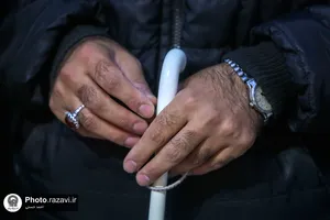 تشرف زائران روشندل به حرم مطهر رضوی