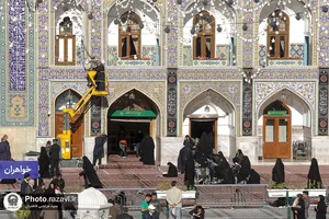 سیاه&zwnj;پوشی حرم مطهر رضوی به مناسبت ایام فاطمیه