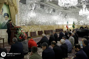 مراسم روز ولادت پیامبر اکرم(ص) و امام صادق(ع) در حرم مطهر رضوی