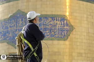 سیاه&zwnj;پوشی حرم مطهر رضوی به مناسبت ایام فاطمیه