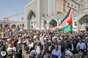 اجتماع مردم مشهد در محکومیت جنایات رژیم صهیونیستی در غزه
