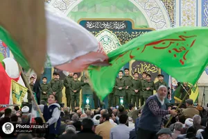 اجتماع مردمی &laquo;بیعت با نصرالله&raquo; در حرم مطهر رضوی