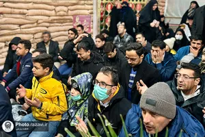 وداع با پیکر شهید گمنام دفاع مقدس در صحن قدس حرم مطهر رضوی