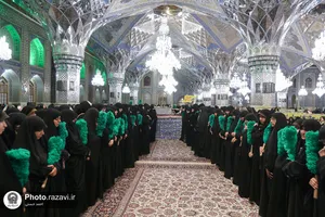 مراسم تشییع شهیده معصومه کرباسی در حرم مطهر رضوی