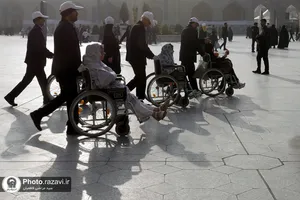 تشرف کاروان معلولان خراسان شمالی به حرم مطهر رضوی