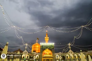 بارش باران بهاری در حرم مطهر رضوی