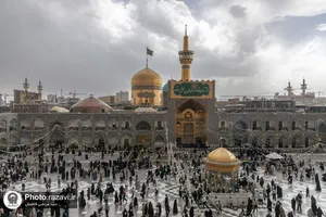 بارش باران بهاری در حرم مطهر رضوی