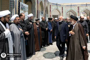 تشییع پیکر مرحوم سید جواد حجازی در حرم مطهر رضوی