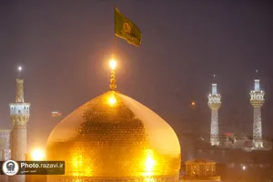 بارش برف در حرم مطهر رضوی