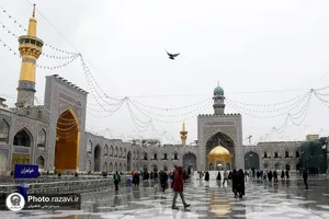 بارش باران در حرم مطهر رضوی