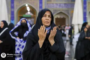 بارش باران بهاری در حرم مطهر رضوی