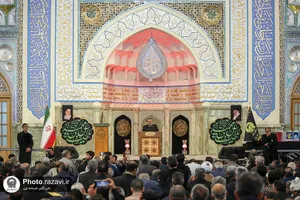 مراسم وداع با پیکر شهید مجید شخصی در حرم مطهر رضوی