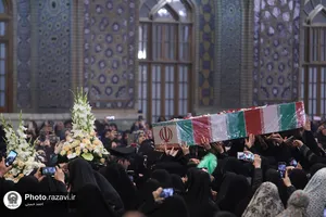 وداع با پیکرهای مطهر 12 شهید گمنام دفاع مقدس در مشهد
