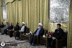 مراسم روز ولادت پیامبر اکرم(ص) و امام صادق(ع) در حرم مطهر رضوی