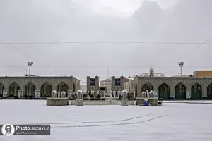 بارش برف در حرم مطهر رضوی
