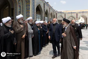 تشییع پیکر مرحوم سید جواد حجازی در حرم مطهر رضوی