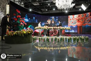 ضبط برنامه تلویزیونی شب یلدا در حرم مطهر رضوی