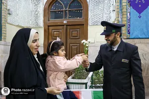 گل&zwnj;آرایی حرم مطهر رضوی در ایام نیمه شعبان