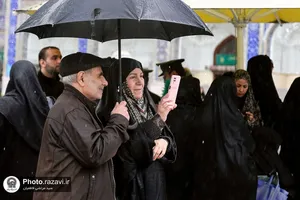 بارش باران در حرم مطهر رضوی