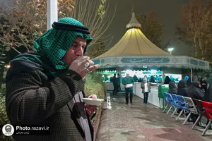 به صرف چای کنار حضرت