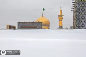 بارش برف در حرم مطهر رضوی