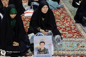عزاداری رزمندگان تیپ فاطمیون در حرم مطهر رضوی