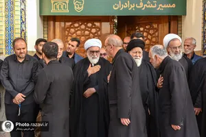 آیین خطبه&zwnj;خوانی خدام بارگاه منور رضوی در نخستین روز خاکسپاری شهید آیت&zwnj;الله رئیسی