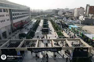 عکس های هوایی از مواکب خدمت رسان به زائرین حرم مطهر رضوی