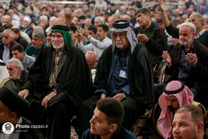 حضور شیوخ عشایر عراق در نماز جمعه حرم مطهر رضوی