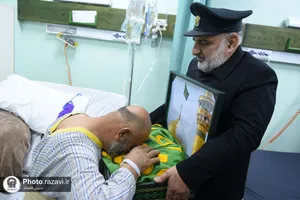 حضور خدام حرم مطهر رضوی در بیمارستان شیخ راغب حرب الجامعی لبنان