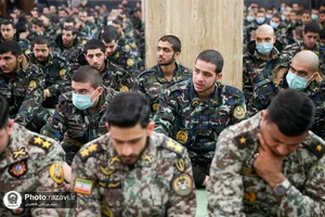 حضور خدام حرم مطهر رضوی در پدافند هوایی شمال شرق امام رضا علیه&zwnj;السلام