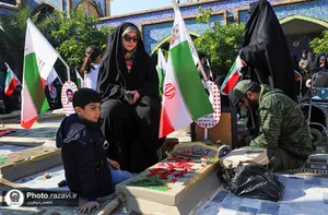 حضور خدام حرم مطهر رضوی در مزار شهدای هویزه