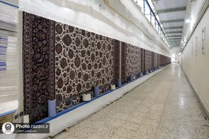 بازدید اعضای فرهنگستان هنر از کارخانه فرش آستان قدس رضوی
