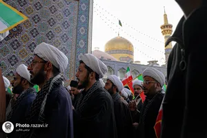 تشرف روحانیون نيروی زمینی سپاه پاسداران انقلاب اسلامی به حرم مطهر رضوی

