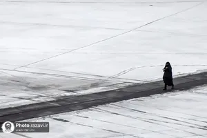 بارش برف در حرم مطهر رضوی