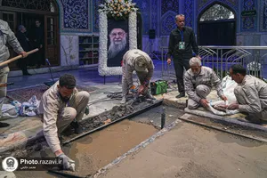آماده سازی قبر مطهر رهبر شهید انقلاب