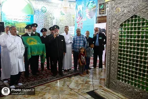 حضور خدام حرم مطهر رضوی در آیین غبارروبی امامزادگان سیدناصر و سیدیاسر