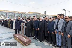 تشییع پیکر مرحوم سید جواد حجازی در حرم مطهر رضوی
