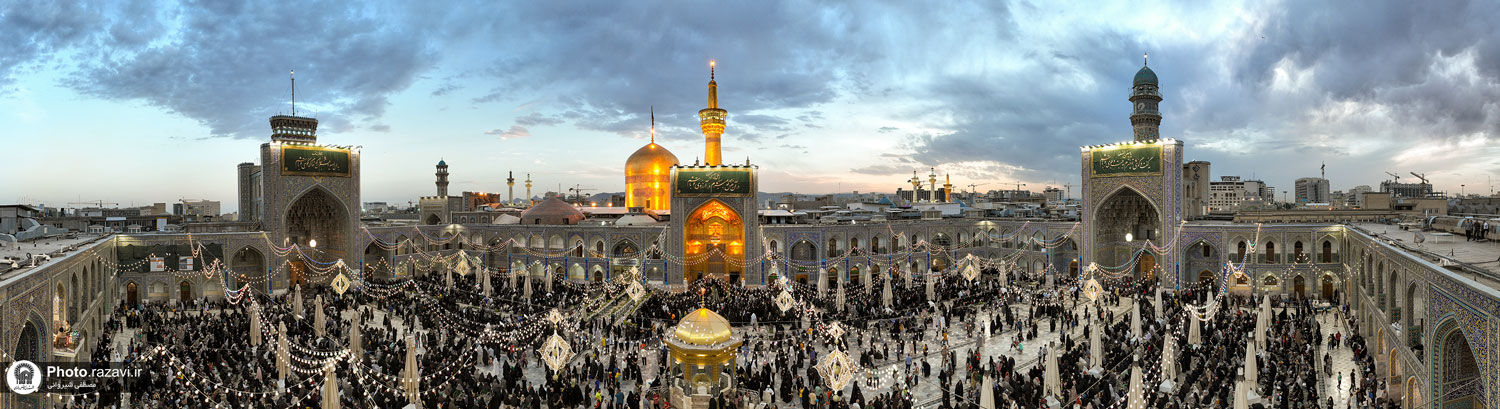 عکس با کیفیت : تصویر هوایی از صحن انقلاب اسلامی حرم مطهر رضوی