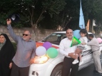 شادپیمایی خودرویی خادمیاران شیرازی در شب عید غدیر 