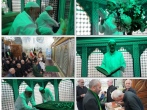 غبارروبی ضریح مطهر حضرت حسین بن موسی الکاظم(ع)